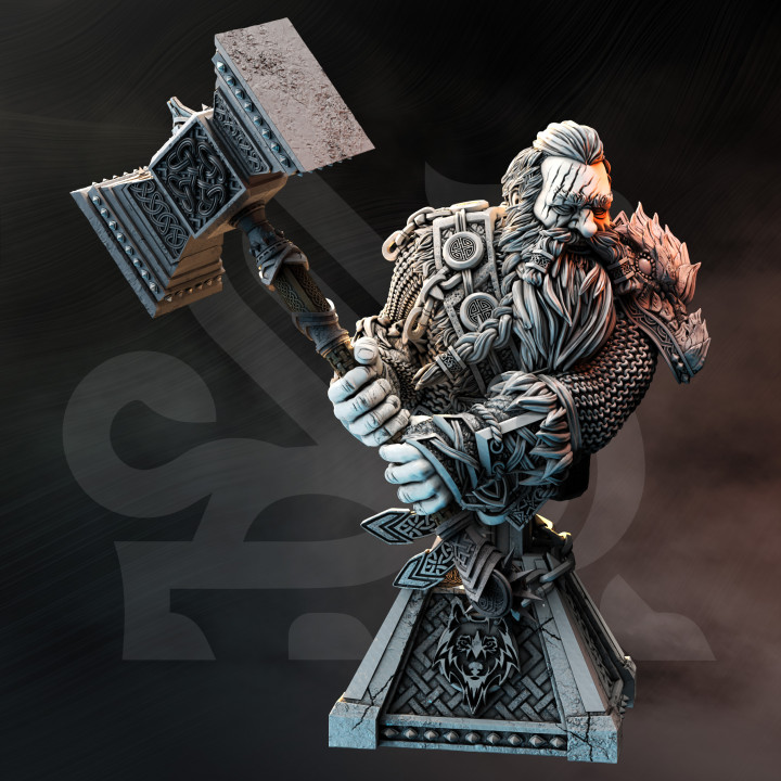 elite dwarf barbarian bust - rend 'madbeard' mathias dm stash fighter warrior pc berserker npc 3D print model - Mito3D