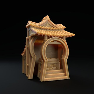 japanese inspired shrine house temple fdm dragon trappers lodge Tabletop 3D Printable Terrain Fantasy treasure gate oriental d&d gateway eastern dnd yokai adventures shinto 3d print model - Mito3D