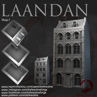 dark realms - laandan steamtown shop 1 forge Tabletop 3D Printable Terrain Fantasy terrain victorian steampunk 3d print model - Mito3D