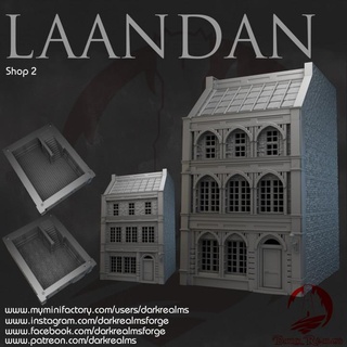 dark realms - laandan steamtown shop 2 forge Tabletop 3D Printable Terrain Fantasy terrain victorian steampunk 3d print model - Mito3D