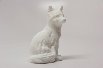 sitting fox toys & games dog wolf 3d print model - Mito3D