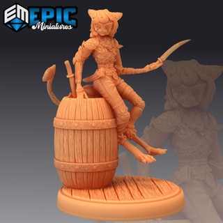 cat thief catfolk panther werejaguar lady female puma epic-miniatures Tabletop Characters & Creatures Fantasy Universe fantasy medieval monster rpg warhammer sla enemy tabletop dungeon dnd pathfinder npc pre-supported supported pre 3d print model - Mito3D
