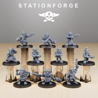 orkaz goblins station forge mini monster orc wargaming steampunk miniature scifi boardgames tabletop 28mm dieselpunk cultist 3d print model - Mito3D