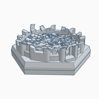 ruiné petit désert Accueil maison hexadécimal base dwrhb004 jeu guerre forger table 3D imprimable terrain Sci tuile Battletech 3d print model - Mito3D