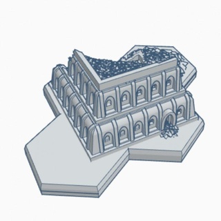 ruiné moyen désert Accueil maison hexadécimal base dwrhb005 jeu guerre forger table 3D imprimable terrain Sci tuile Battletech 3d print model - Mito3D