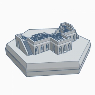 arruinado Desierto edificio 1 maleficio mapa escala hmsdwr001 juego guerra fragua mesa 3D imprimible terreno Sci Fi battletech 3d print model - Mito3D