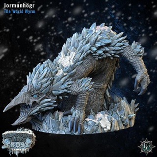 jormunh gr world wyrm fleshcraft studio Tabletop Characters & Creatures Fantasy Universe dragons dungeons fantasy mini miniature supports wargame dnd trolls frost tribes ttrpg hunters tundra draconic hags 3d print model - Mito3D