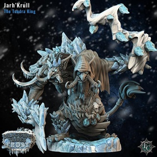 jarh'krull tundra king fleshcraft studio Tabletop Characters & Creatures Fantasy Universe dragons dungeons fantasy mini miniature supports wargame dnd trolls wyrm frost tribes ttrpg hunters draconic hags frostking 3d print model - Mito3D