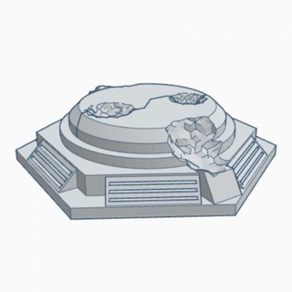 ruined icbm missile silo closed & opened milr016 milr017 wargame forge Tabletop 3D Printable Terrain Sci-Fi terrain 40k epic 6mm battletech adeptus titanicus 3d print model - Mito3D