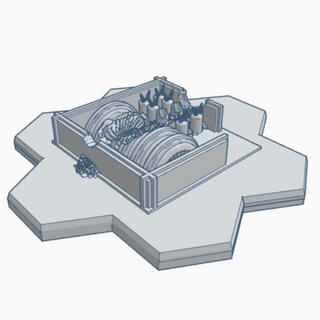 ruined military power station hex base milrhb018 wargame forge Tabletop 3D Printable Terrain Sci-Fi terrain tile 6mm battletech 3d print model - Mito3D