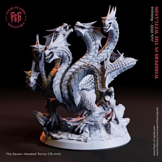 seven headed terrore carne Dio bestia creatura Drago mostro rpg idra dnd drake degli dei 3d print model - Mito3D