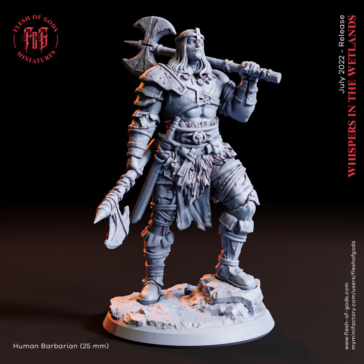 human barbarian flesh gods fighter man warrior male conan frank swordsman fleshofgods frazetta 3D print model - Mito3D