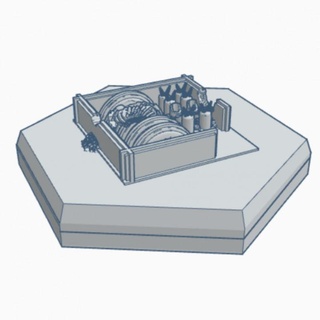 ruined military power station hex map scale hmsmilr018 wargame forge Tabletop 3D Printable Terrain Sci-Fi terrain battletech 3d print model - Mito3D