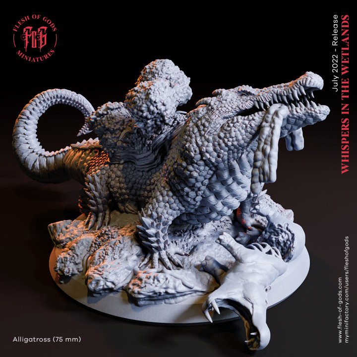 jacaré carne Deuses fera criatura monstro rpg crocodilo dnd pântano deuses carnais feymire 3D print model - Mito3D