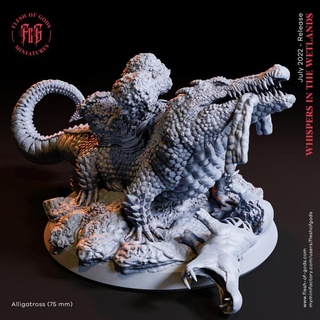 alligatros chair dieux bête créature monstre rpg crocodile alligator dnd marais feymire 3d print model - Mito3D