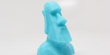 poly moai fan Kunst lowpoly 3d print model - Mito3D