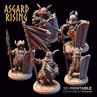 dwarf full plate add-ons modular pre-supported asgard rising miniatures 3d stl armor fantasy hobby rpg warrior character heavy miniature infantry addons tabletopgames dwarves warband asgardrising 3d print model - Mito3D
