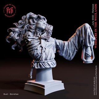 banshee buste chair dieux créature fantaisie fantôme lampe lumière monstre rpg femme terrifiant esprit dnd hanter fantomatique 3d print model - Mito3D