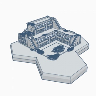 ruined shopping center hex map scale hmssfr049 wargame forge Tabletop 3D Printable Terrain Sci-Fi terrain battletech 3d print model - Mito3D