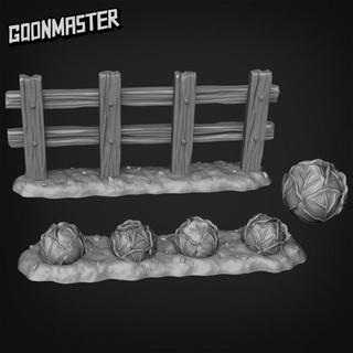 cabbage patch scatter terrain goon master Tabletop 3D Printable Terrain Fantasy farm fence medieval vegetable wargaming vegetables dnd farming produce lettuce 3d print model - Mito3D
