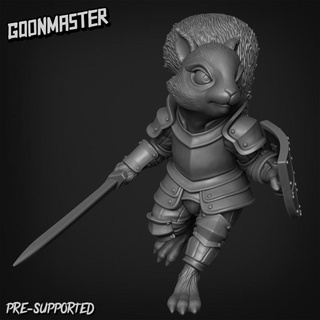 squirrel knight 1 goon master Tabletop Characters & Creatures Fantasy Universe animal creature cute medieval wargaming miniature tabletop root dnd anthropomorphic critter townsfolk humblewood redwall 3d print model - Mito3D
