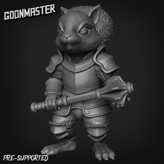 squirrel knight 3 goon master Tabletop Characters & Creatures Fantasy Universe animal creature cute medieval wargaming miniature tabletop root dnd anthropomorphic critter townsfolk humblewood redwall 3d print model - Mito3D