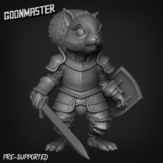 squirrel knight 5 goon master Tabletop Characters & Creatures Fantasy Universe animal creature cute medieval wargaming miniature tabletop root dnd anthropomorphic critter townsfolk humblewood redwall 3d print model - Mito3D