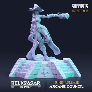 wizard dalania council empress belksasar 3dprint Tabletop Characters & Creatures Fantasy Universe hat beautiful board boots bracelet detailed fantasy female woman magic mage boardgame fabric missile skirt sorcerer arcane bodysuit globes 3d print model - Mito3D
