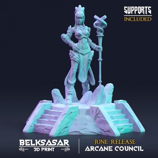wizard kaliwen greyhand belksasar 3dprint Tabletop Characters & Creatures Fantasy Universe armor beautiful board boots bracelet detailed fantasy female woman magic earth staff mage boardgame jewels emerald sorcerer arcane gauntled 3d print model - Mito3D