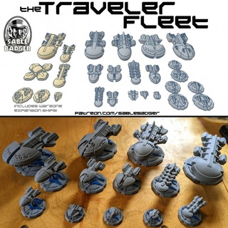 billion suns - traveler fleet brander roullett  Tabletop Tabletop Characters & Creatures Sci-Fi Universe Tabletop Tabletop Vehicles & Machines space wilwheaton spaceships abillionsuns sablebadger  3d print model - Mito3D