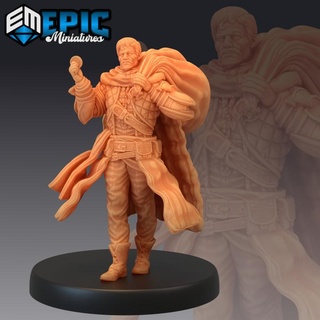 human thief male bandit ruthless trickster headhunter epic-miniatures fantasy medieval monster rpg warhammer sla enemy tabletop dungeon dnd pathfinder npc pre-supported supported pre 3d print model - Mito3D
