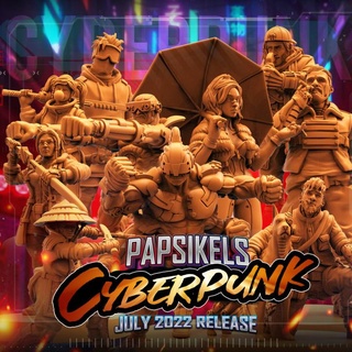 julio 2022 tribus cyberpunk lanzamiento papsikels miniaturas mesa caracteres criaturas Sci Fi universo pandilla 3d print model - Mito3D