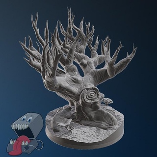 60 mm grimwood throne feed 3dprinter Tabletop 3D Printable Terrain Fantasy elf tree wood diorama pedestal 3d print model - Mito3D