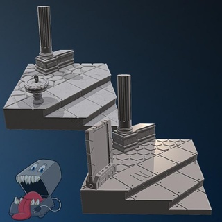 neo Roma klasik merdivenler mini diyorama besleme 3dprinter masaüstü 3D yazdırılabilir arazi fantezi sütun sci fi mermer kaide merdiven roman 3d print model - Mito3D
