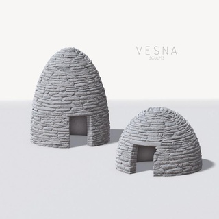 beehive huts vesna sculpts  Tabletop 3D Printable Terrain Fantasy Terrain building terrain hut village dnd scenery beehive ttrpg  3d print model - Mito3D