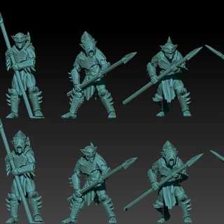 kzkminis - deepmines goblin spearmen Tabletop Characters & Creatures Fantasy Universe lotr moria goblins esdla mesbg khazaddum 3d print model - Mito3D