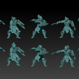 kzkminis - deepmines goblin sword shields Tabletop Characters & Creatures Fantasy Universe lotr goblins esdla mesbg khazaddum 3d print model - Mito3D