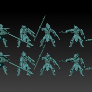 kzkminis - deepmines goblins spear shield Tabletop Characters & Creatures Fantasy Universe goblin lotr moria esdla mesbg khazaddum 3d print model - Mito3D