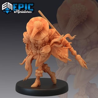 noble crane folk greeting classic avian humanoid giant raven mysterious bird encounter epic-miniatures fantasy medieval monster rpg warhammer sla enemy tabletop dungeon dnd pathfinder npc pre-supported supported pre 3d print model - Mito3D