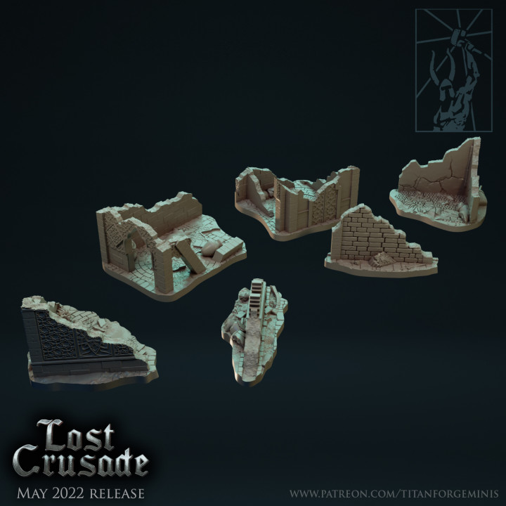 lost crusade terrain titan forge miniatures battle fantasy wall age wargame ruin sigmar stormcast eternals arhammer 3D print model - Mito3D