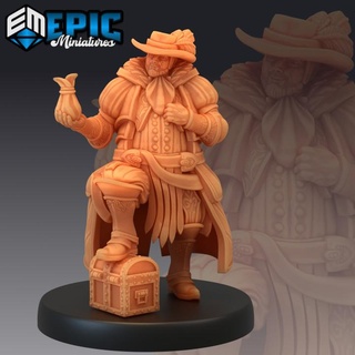 noble human treasure brave fighter kings guard ruthless rogue epic-miniatures fantasy hand medieval monster rpg warhammer sla enemy tabletop dungeon dnd pathfinder npc pre-supported supported pre 3d print model - Mito3D