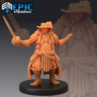 noble human angry brave fighter kings guard ruthless rogue epic-miniatures fantasy medieval monster rpg warhammer sla enemy tabletop dungeon dnd pathfinder npc pre-supported supported pre 3d print model - Mito3D