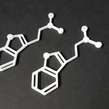 dmt molecule earrings necklace jewellery earring neclace dimethyltryptamine 3d print model - Mito3D