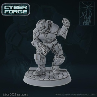 cyber forge red vs blue blueone titan miniatures 40k sci-fi soldier star trooper warhammer halo wars reach trek wargame 3d print model - Mito3D