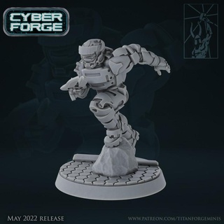 cyber forge red vs blue bluethree titan miniatures 40k soldier space warhammer halo reach marine 3d print model - Mito3D