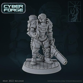 cyber forge red vs blue redthree titan miniatures Tabletop Characters & Creatures Sci-Fi Universe 40k galaxy soldier space trooper warhammer halo reach starship wargame marine 3d print model - Mito3D