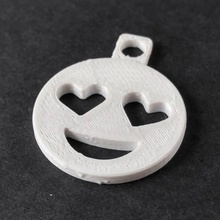 heart eyes emoji keychain addon fashion & accessories keyring ring 3d print model - Mito3D