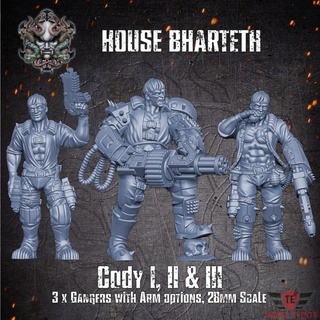 house bharteth - cody trio tagged events Tabletop Characters & Creatures Sci-Fi Universe 40k warhammer necromunda underhive ganger 3d print model - Mito3D