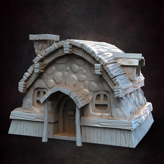 halfling farmers house red clay collectibles Tabletop 3D Printable Terrain Fantasy farm home dnd barn 3d print model - Mito3D
