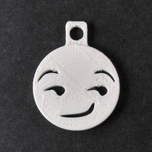 smirking emoji keychain charm fashion & accessories face happy 3d print model - Mito3D